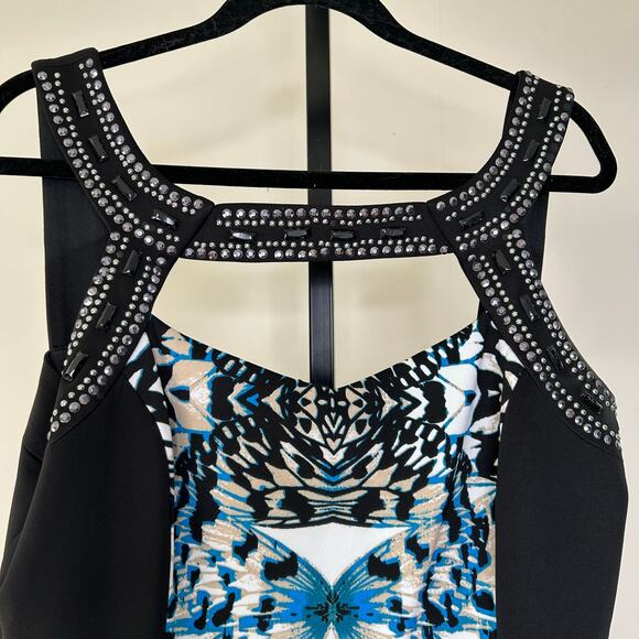 CB Dress-size 16- scuba, stretch, sleeveless, butterfly print,lined,slimming - Picture 7 of 7